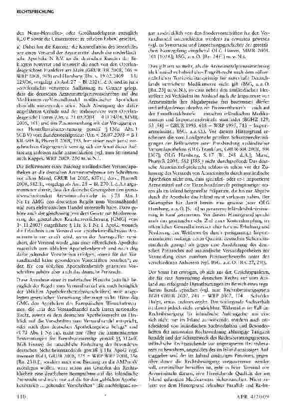 Vorschauseite 2: Keine Bindung ausländischer Versandapotheken an deutsches Arzneimittelpreisrecht