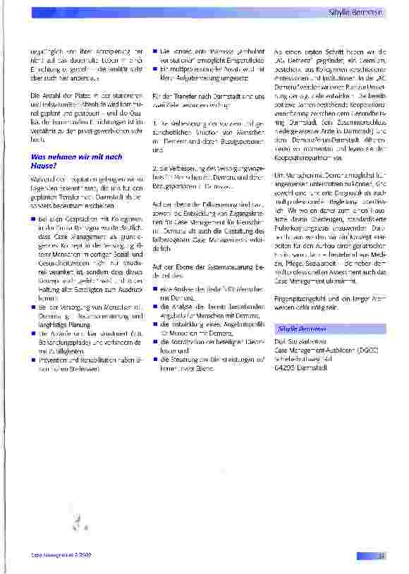 Vorschauseite 4: Case Management in der Versorgung von Menschen mit Demenz in der Emilia Romagna -Eindrücke von einer Hospitation und erste Ideen für einen Transfer