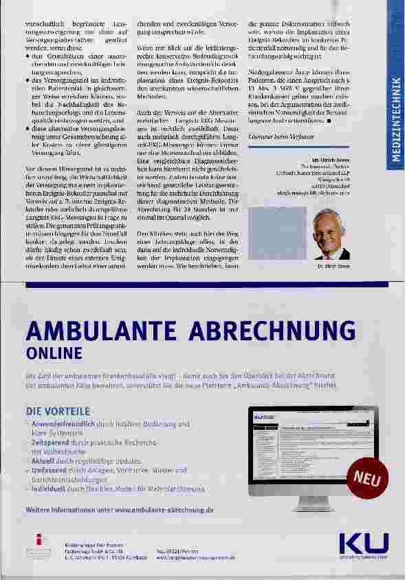 Vorschauseite 3: Versorgungsanspruch besteht trotz Systemversagen Eine juristische Einschätzung des Versorgungsanspruchs von Versicherten bei implantierbaren Ereignis-Rekordern