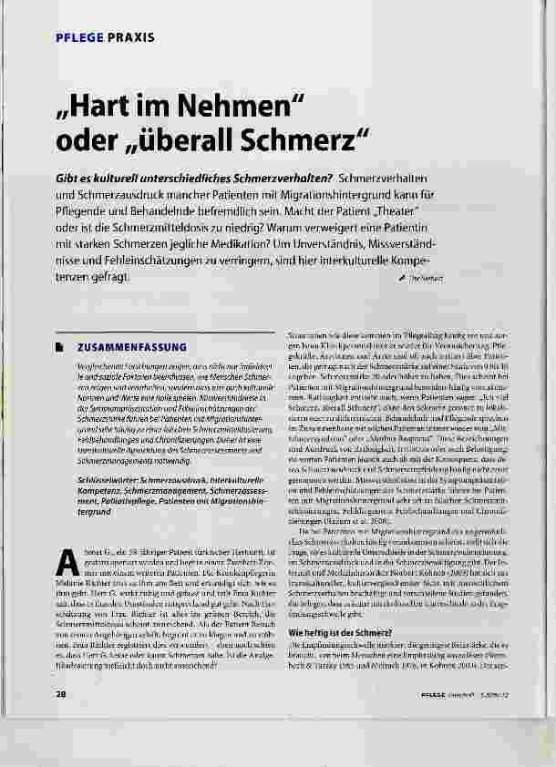 Vorschauseite 1: „Hart im Nehmen oder „überall Schmerz