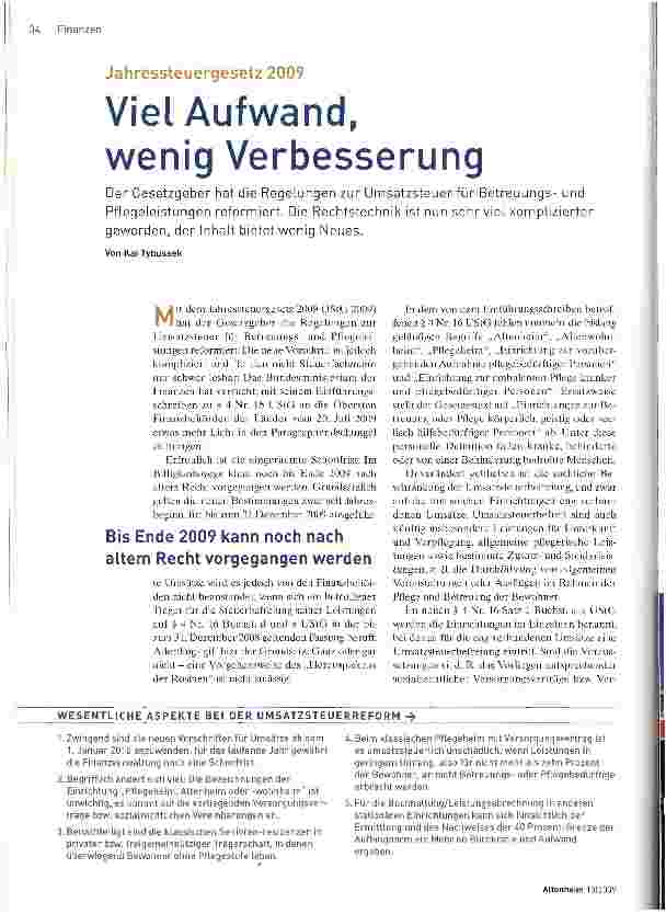 Vorschauseite 1: Viel Aufwand, wenig Verbesserung