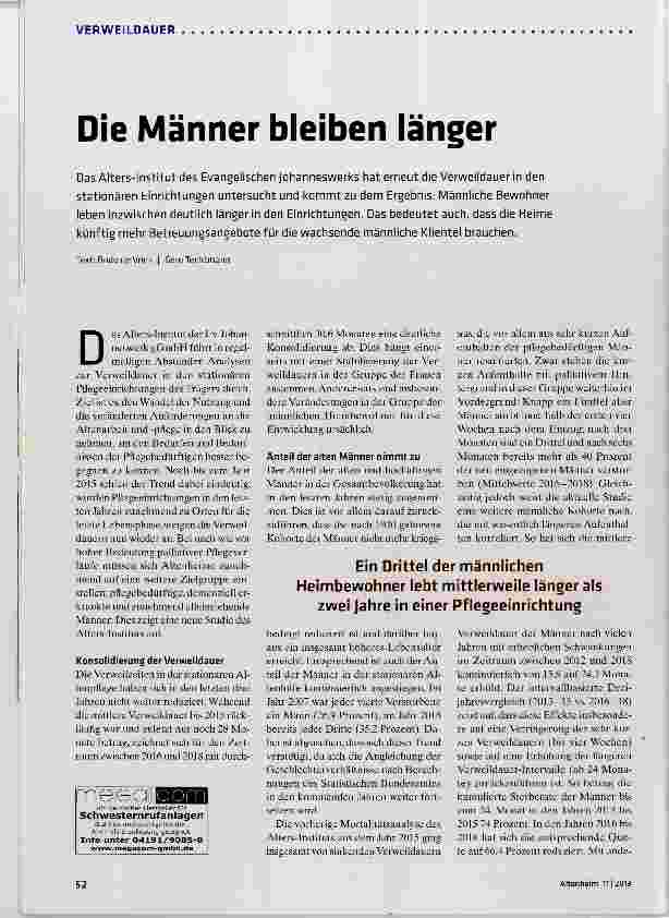Vorschauseite 1: Die Männer bleiben länger