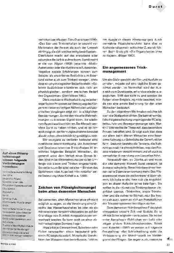 Vorschauseite 2: Geben wir alten dementen Menschen genug zu trinken?
