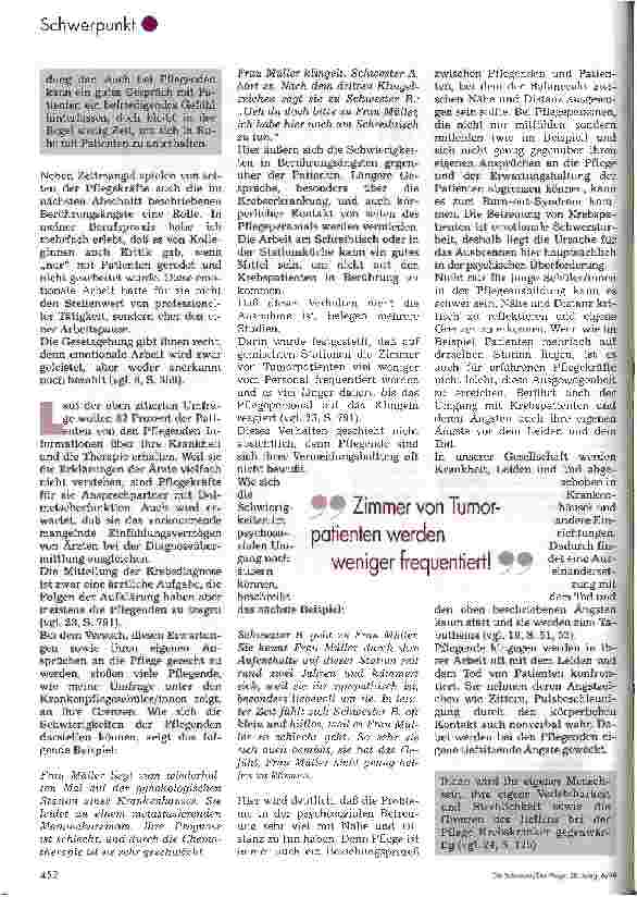 Vorschauseite 3: Psychische Belastungen bei der Pflege von Krebspatienten Wenn sich das Leiden überträgt...