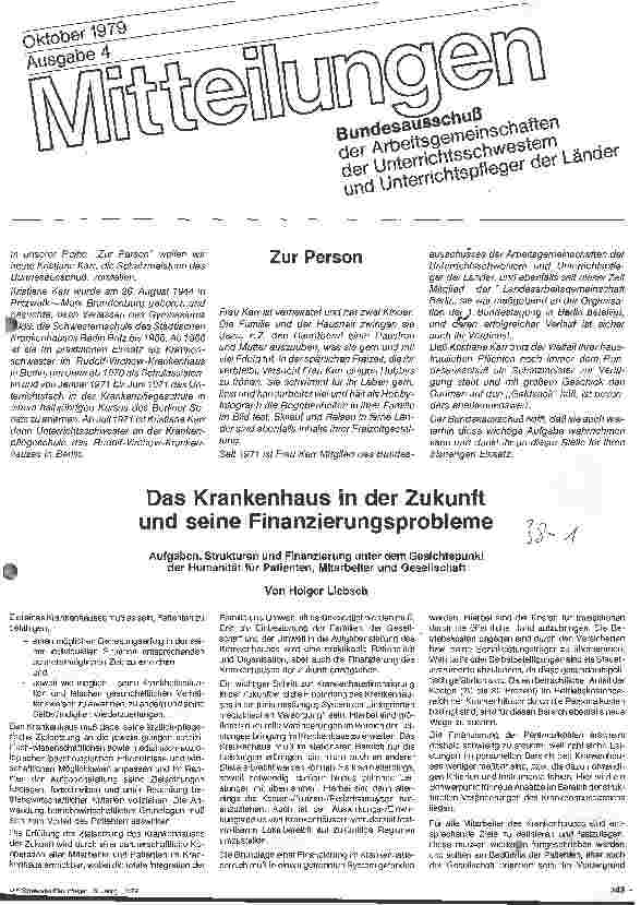 Vorschauseite 1: Das Krankenhaus in der Zukunft und seine Finanzierungsprobleme