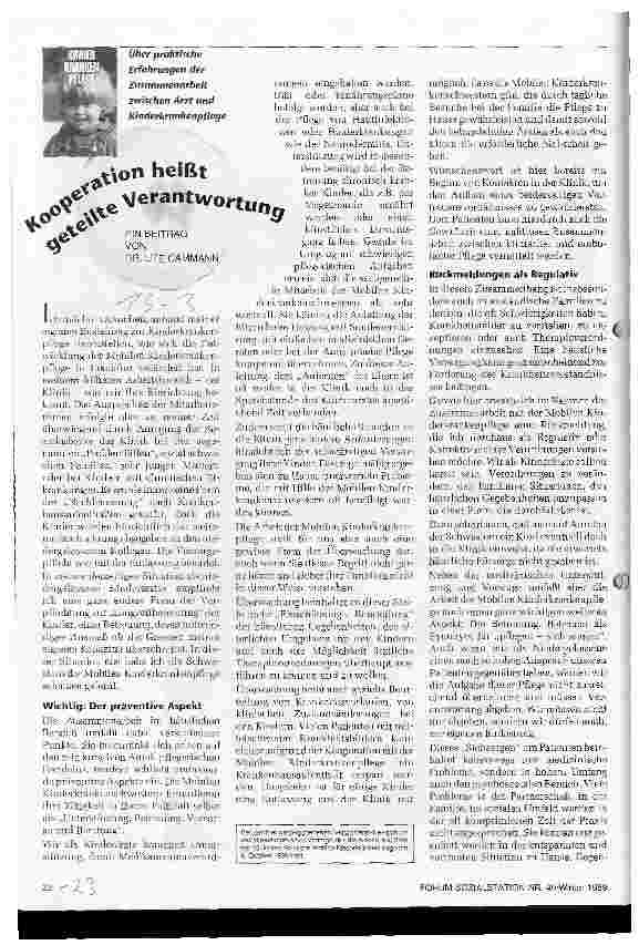 Vorschauseite 1: Kooperation heißt geteilte Verantwortung