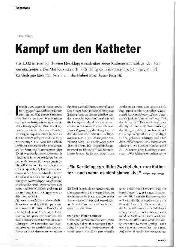 Vorschauseite 1: Kampf um den Katheter