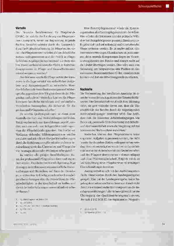 Vorschauseite 2: Die Pflegekammer lästiges Übel oder Professionalisierung der Pflege?