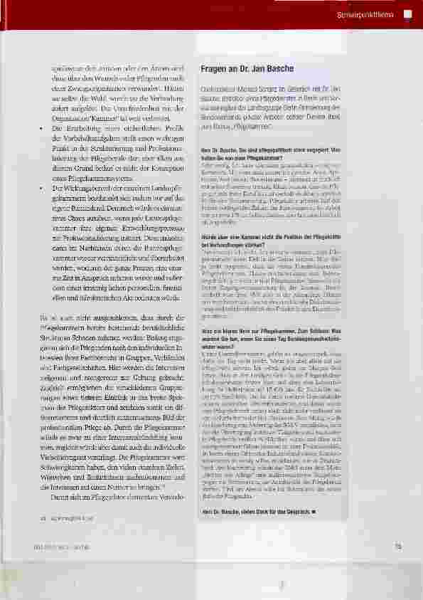 Vorschauseite 4: Die Pflegekammer lästiges Übel oder Professionalisierung der Pflege?