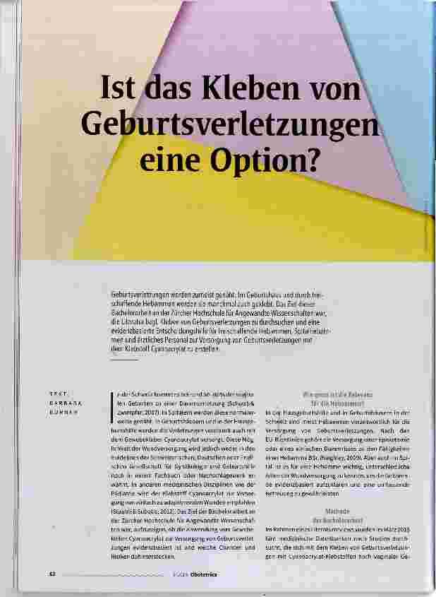 Vorschauseite 1: Ist das Kleben von Geburtsverletzungen eine Option?