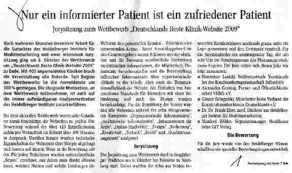 Vorschauseite 1: ein informierter Patient ist ein zufriedener Patient