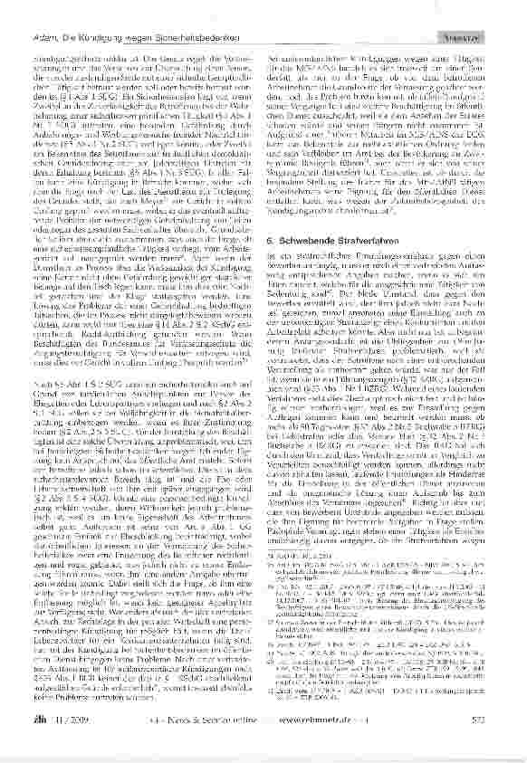 Vorschauseite 5: Die Kündigung wegen Sicherheitsbedenken