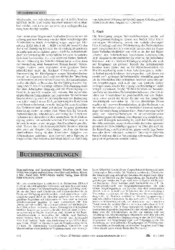 Vorschauseite 6: Die Kündigung wegen Sicherheitsbedenken