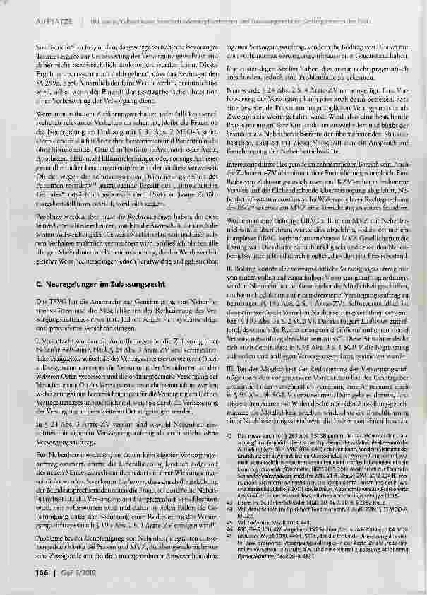 Vorschauseite 6: Sprechstundenverpflichtungen und Zulassungsrecht im Geltungsbereich desTSVG - Neuregelungen und offene Fragen