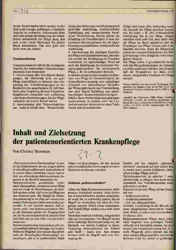 Vorschauseite 3: Die Perspektiven in der Krankenpflege für die 90er Jahre