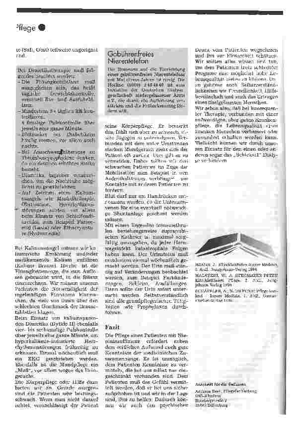 Vorschauseite 4: Chronische Niereninsuffizienz - ein pflegerisches Problem
