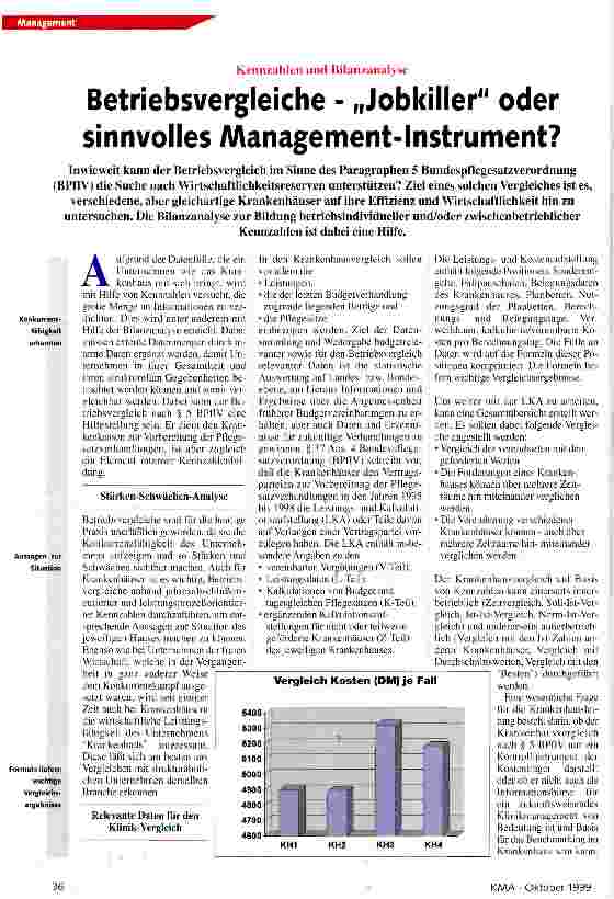 Vorschauseite 1: Betriebsvergleiche - Jobkiller oder sinnvolles Management-Instrument? Kennzahlen und Bilanzanalyse