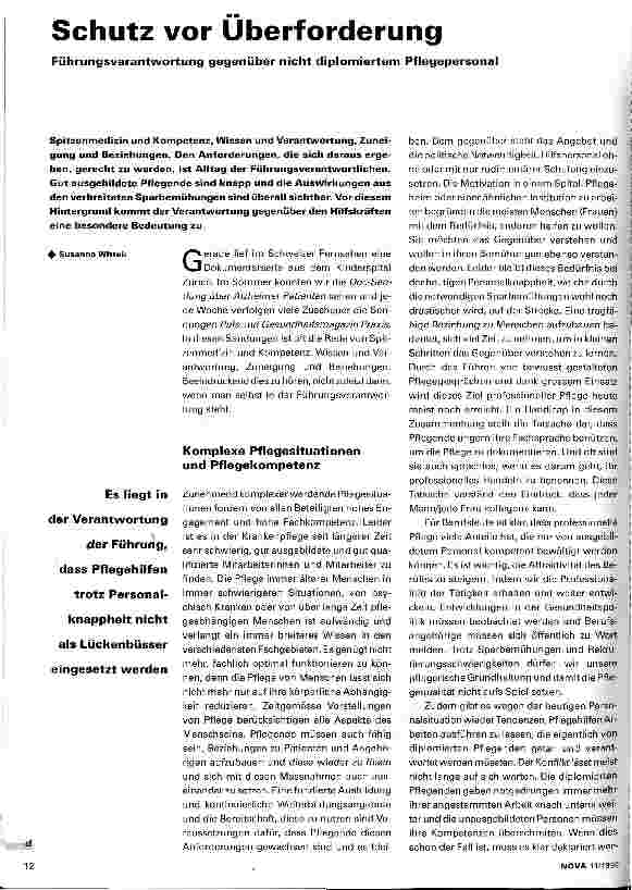 Vorschauseite 1: Schutz vor Überforderung Führungsverantwortung gegenüber nicht diplomiertem Pflegepersonal
