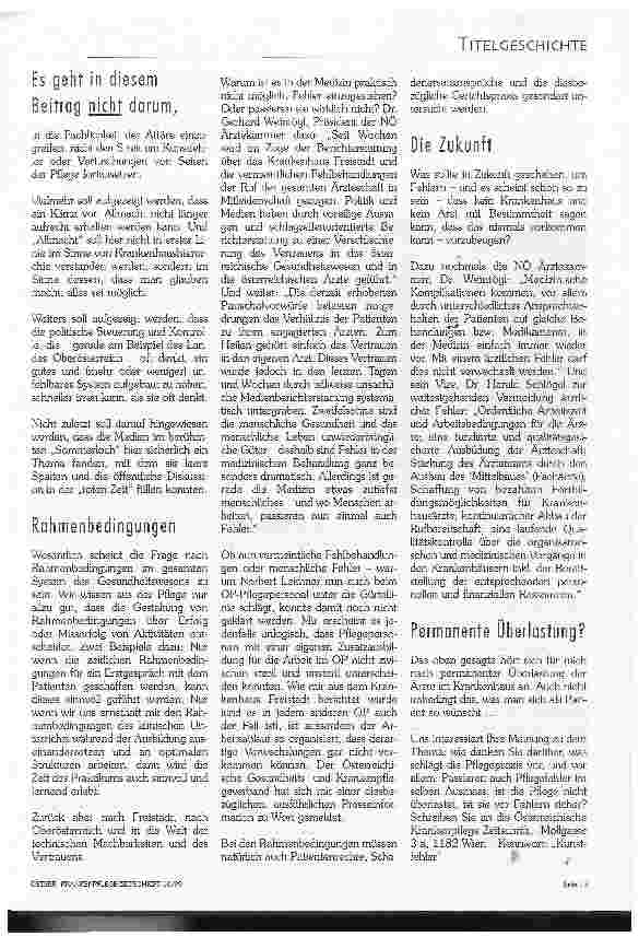 Vorschauseite 2: Objektive Gefahren oder die Dynamik eines Falles? Zum Krankenhausskandal in Oberösterreich
