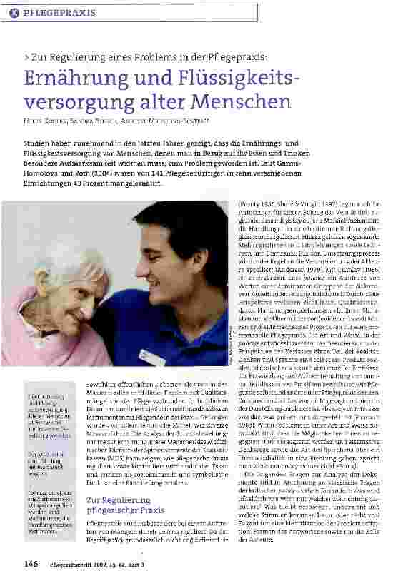 Vorschauseite 1: Ernährung und Flüssigkeitsversorgung alter Menschen