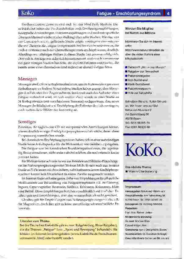 Vorschauseite 4: Fatigue - Erschöpfungssyndrom