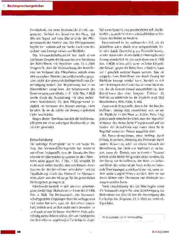 Vorschauseite 2: Anbringung eines Funkchips am Handgelenk einer Heimbewohnerin