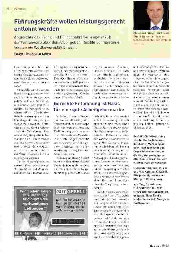 Vorschauseite 1: Führungskräfte wollen leistungsgerecht entlohnt werden