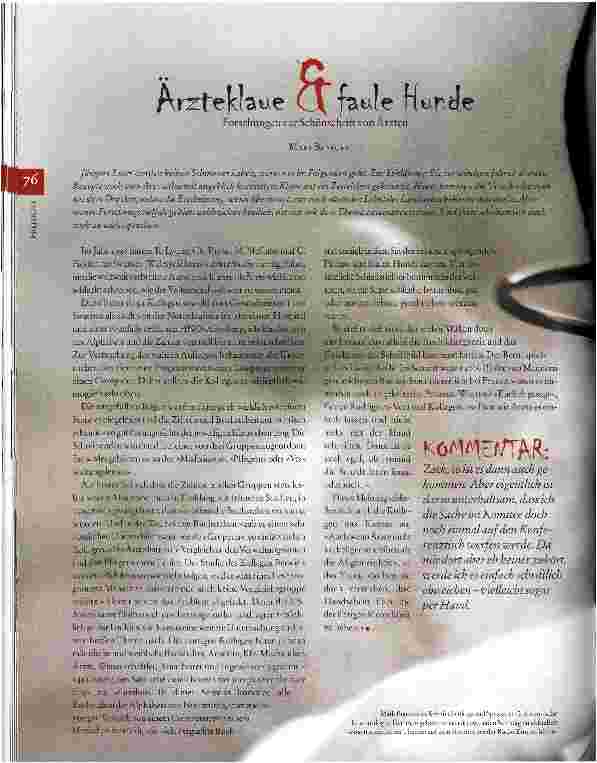 Vorschauseite 1: Ärzteklaue & faule Hunde