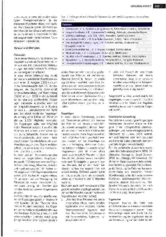 Vorschauseite 2: Resultate einer Befragung über die Durchführung einer Kompressionstherapie und Behandlung mit moderner feuchter Wundtherapie bei 45.975 Patienten mit einem chronischen Ulcus cruris