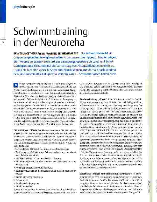 Vorschauseite 1: Schwimmtraining in der Neuroreha