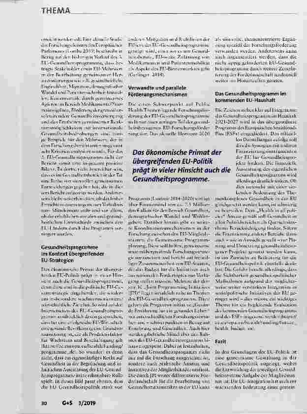 Vorschauseite 4: EU-Aktionsprogramm Gesundheit: Möglichkeiten und Hürden europäischer Gesundheitspolitik