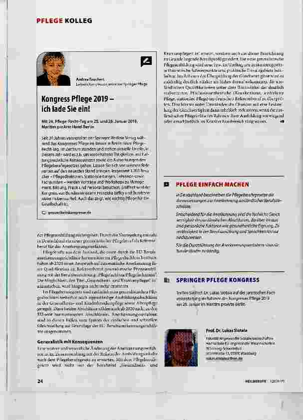 Vorschauseite 3: Pflegefachpersonen aus dem Ausland anerkennen