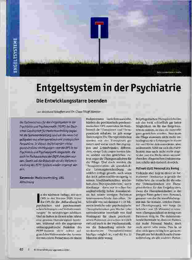 Vorschauseite 1: Entgeltsystem in der Psychiatrie