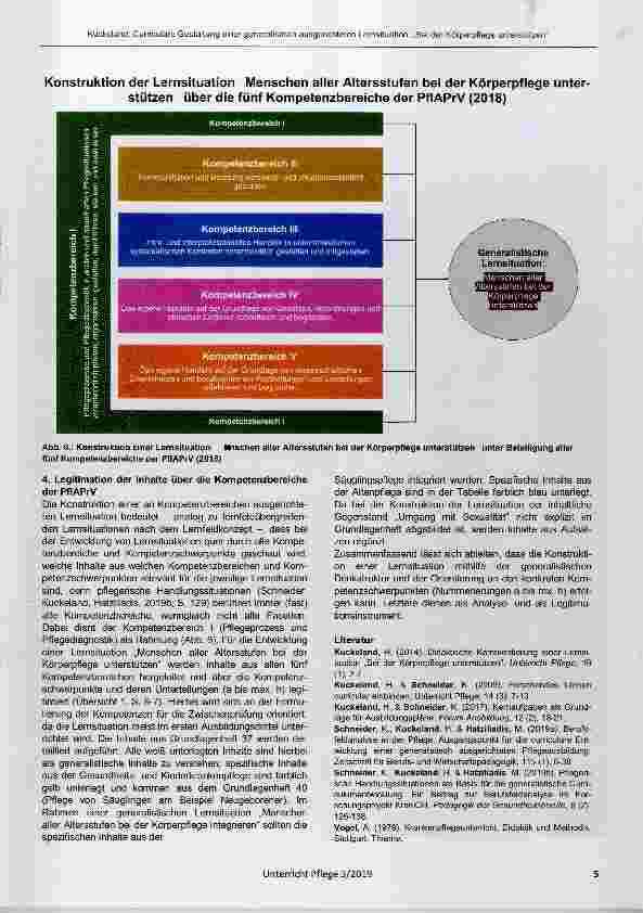 Vorschauseite 4: Curriculare Gestaltung einer generalistisch ausgerichteten Lernsituation: „Bei der Körperpflege unterstützen“