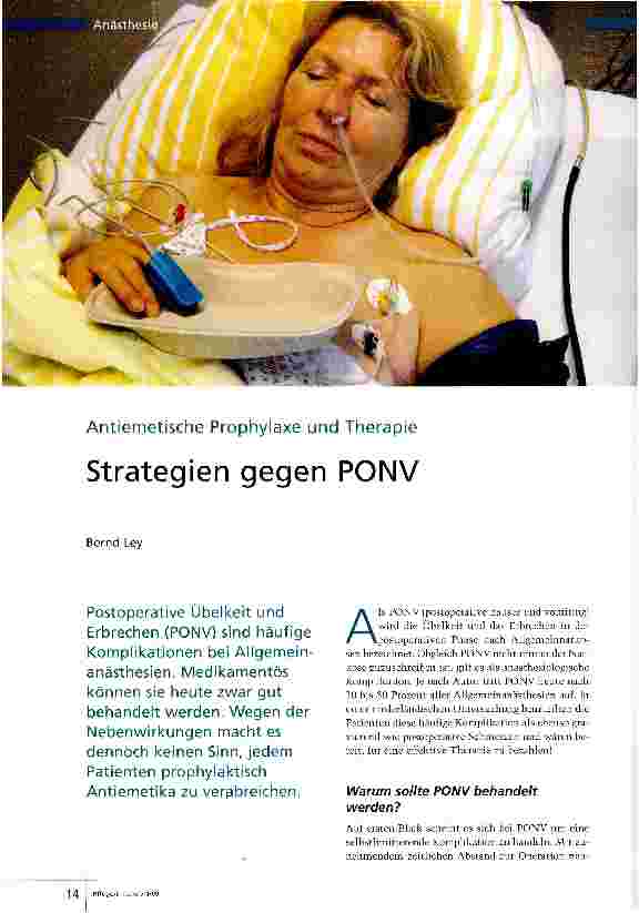 Vorschauseite 1: Strategien gegen PONV
