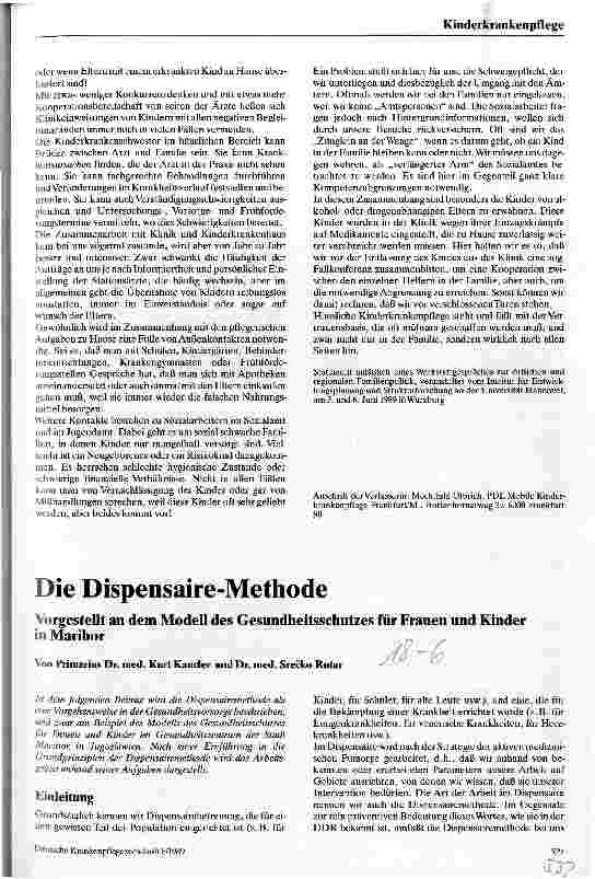 Vorschauseite 1: Die Dispensaire-Methode Vorgestellt an dem Modell des Gesundheitsschutzes in Maribor