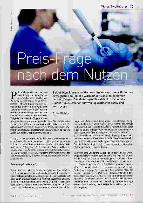 Vorschauseite 1: Preis-Frage nach dem Nutzen