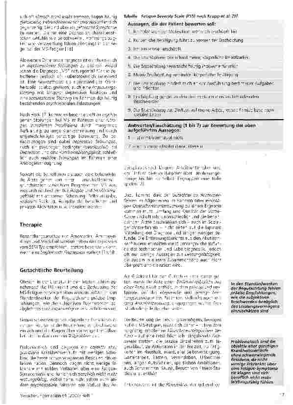 Vorschauseite 3: Die Begutachtung der MS-Fatigue