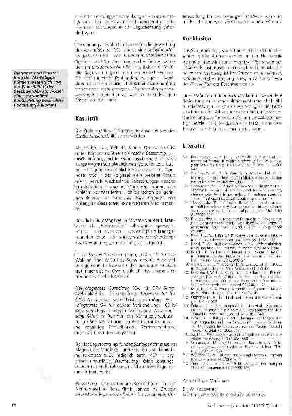 Vorschauseite 4: Die Begutachtung der MS-Fatigue