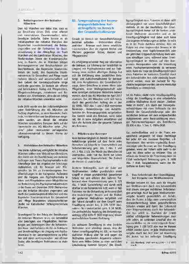 Vorschauseite 2: Die Initiative München Ein Ansatz zur Reduzierung medikamentöser Fixierungen in Altenund Pflegeheimen
