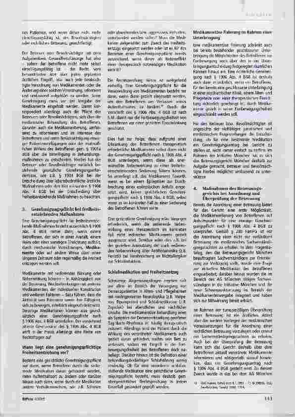Vorschauseite 3: Die Initiative München Ein Ansatz zur Reduzierung medikamentöser Fixierungen in Altenund Pflegeheimen