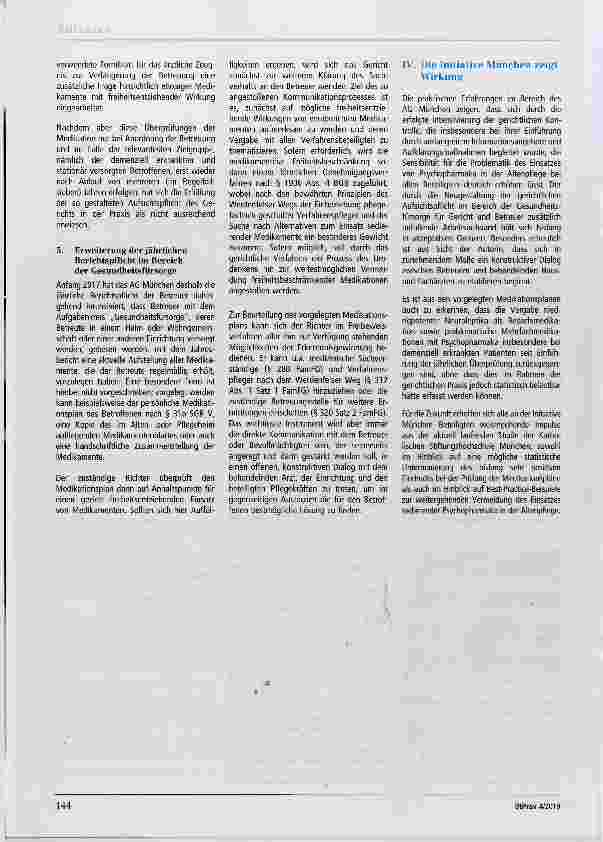 Vorschauseite 4: Die Initiative München Ein Ansatz zur Reduzierung medikamentöser Fixierungen in Altenund Pflegeheimen