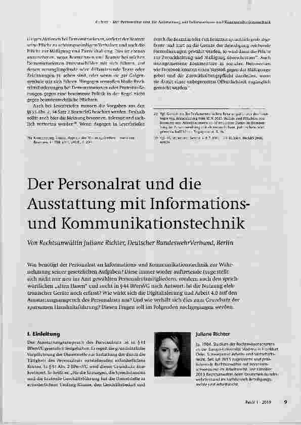 Vorschauseite 1: Der Personalrat und die Ausstattung mit Informationsund Kommunikationstechnik
