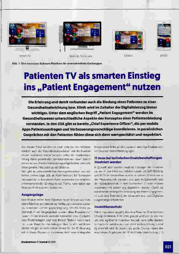 Vorschauseite 1: Patienten TV als smarten Einstieg ins Patient Engagement nutzen