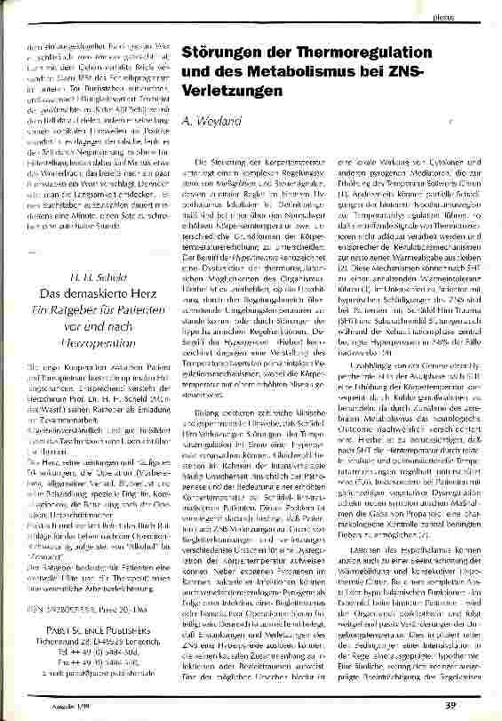 Vorschauseite 1: Störungen der Thermoregulation und des Metabolismus bei ZNS-Verletzungen