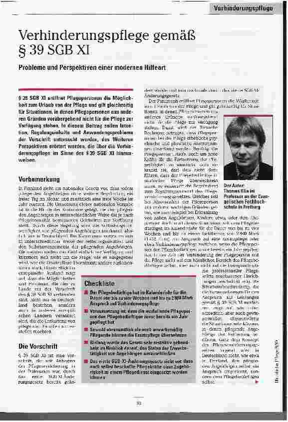 Vorschauseite 1: Verhinderungspflege gemäß § 39 SGB XI