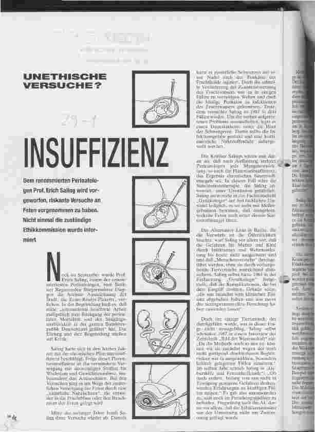 Vorschauseite 1: Unethische Versuche? Insuffizienz