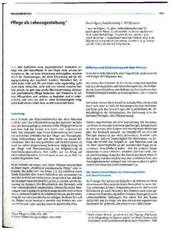 Vorschauseite 1: Pflege als Lebensgestaltung
