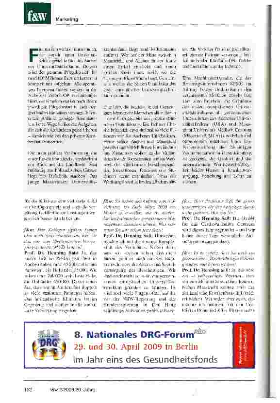 Vorschauseite 3: In Forschung, Lehre und Krankenversorgung international wettbewerbsfähiger