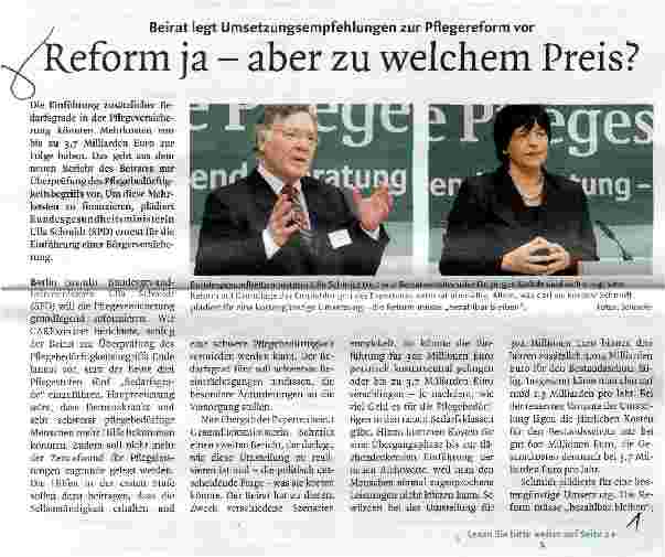 Vorschauseite 1: Reform ja - aber zu welchem Preis?